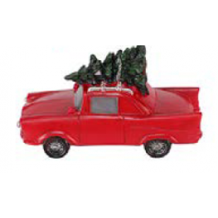 Red Sportscar with Lighted Headlights, h6.4cm